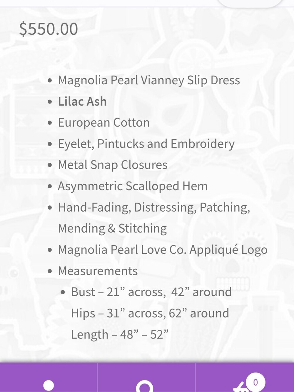 Magnolia Pearl Vianney Slip Dress Lilac Ash - Picture 7 of 9